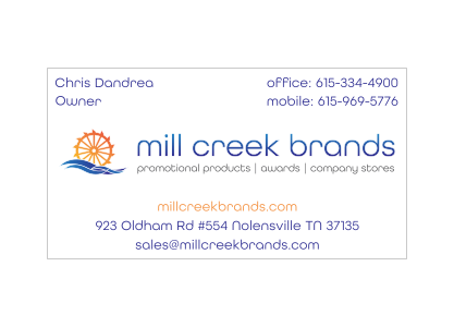 Mill Creek Brands business card
